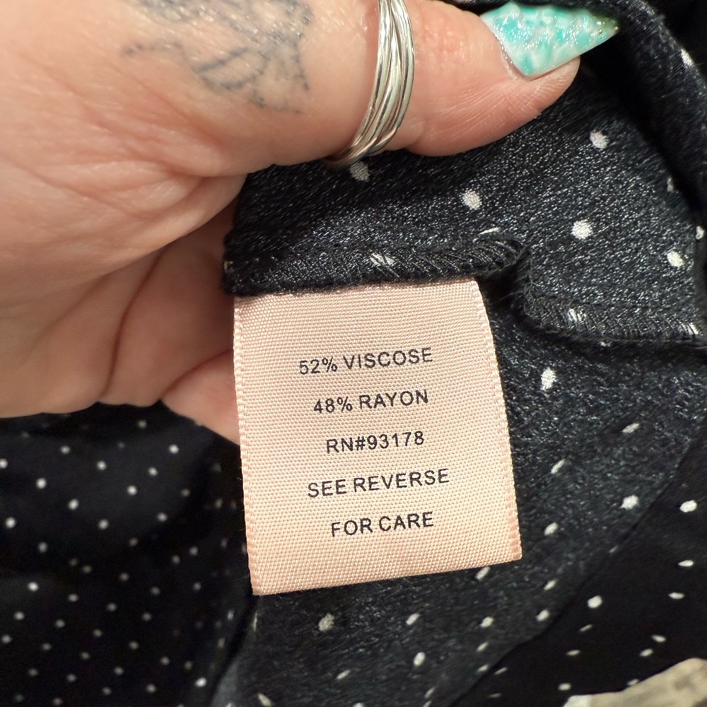 Black Polka Dot Dress philosophy size L worn once - Picture 3 of 5